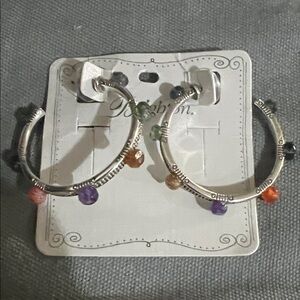 Brighton Silver Earrings with Multicolor Beads